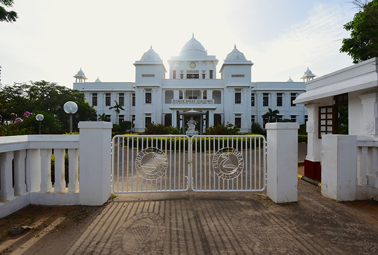 entrance to the library