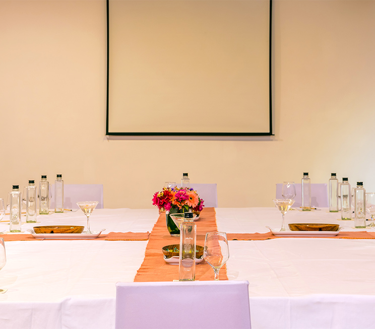 Close up of the table setup