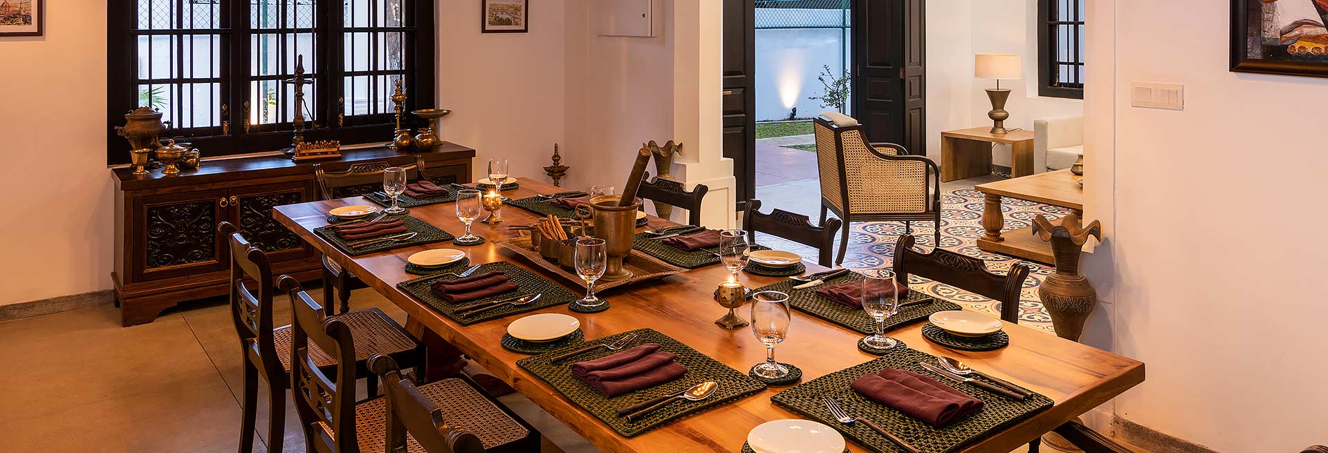 Dining room table set up